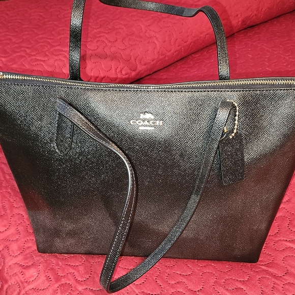 Coach Handbags - Coach Black Leather Tote Bag